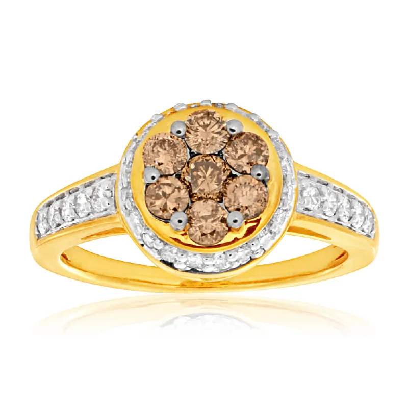 unique engagement rings for women -Australian Diamond 9ct Yellow Gold 1 Carat Diamond Ring