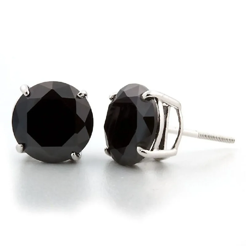 women’s large drop earrings -Chris: 10mm, 8.0ct Black Ice Simulated Diamond CZ Screw Back Earrings