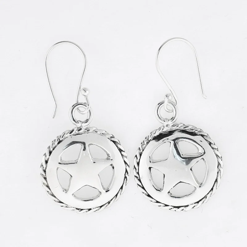 trendy hoop earrings for women -Large Sheriff Star Earrings