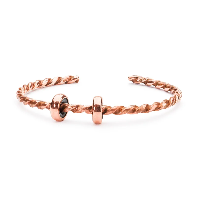 women’s stacked bracelets -Twisted Copper Bangle with 2 x Copper Spacers