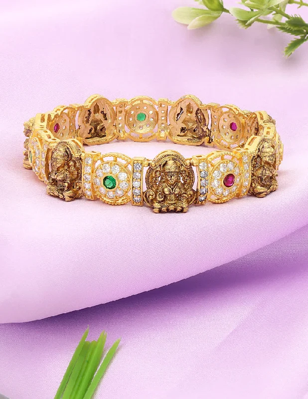 luxury bangles for women -Designer Antique Lakshmi Devi Kada Bangle