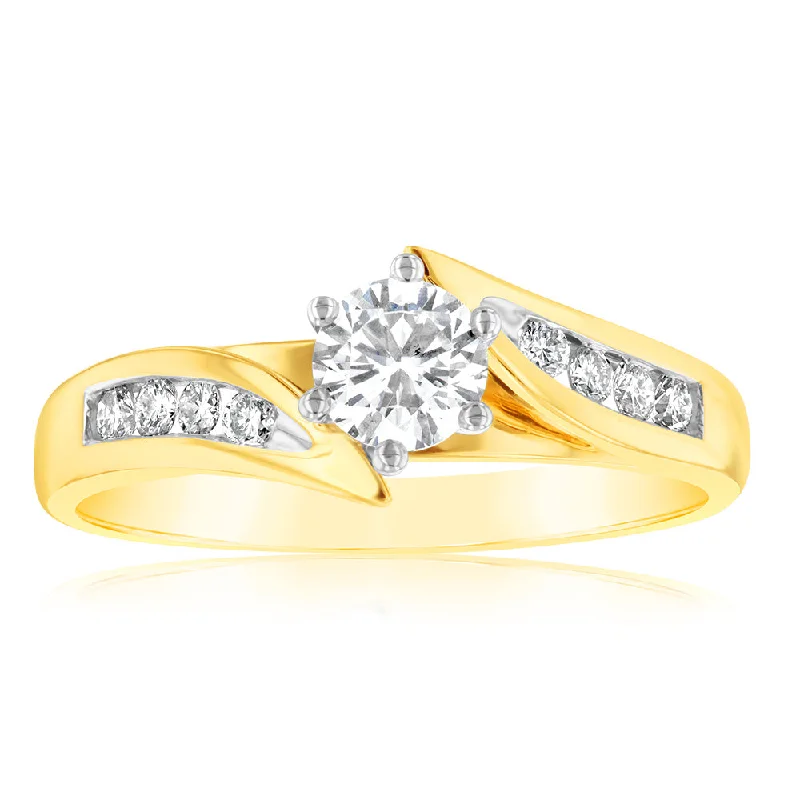 women’s affordable diamond rings -Luminesce Lab Grown 9ct Yellow Gold 1/2 Carat Diamond Ring