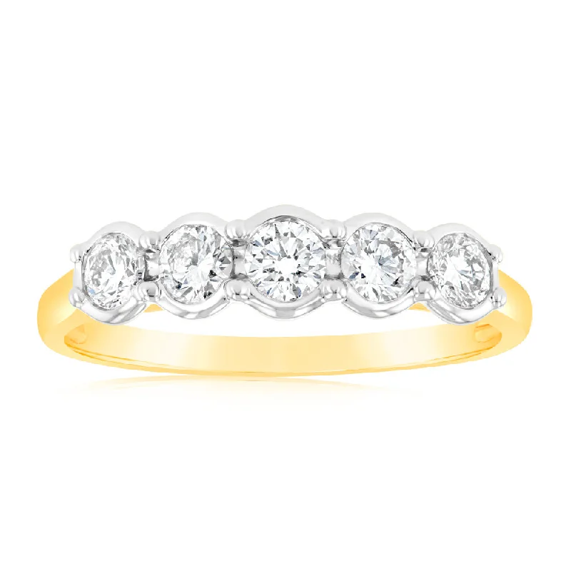 handmade engagement rings for women -Luminesce Lab Grown 9ct Yellow Gold 1/2 Carat Diamond Ring