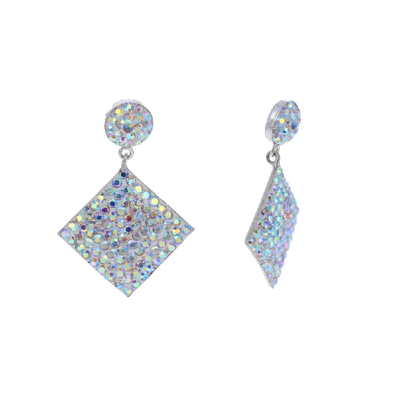 women’s hoop earrings -Diamond Shaped AB Earrings