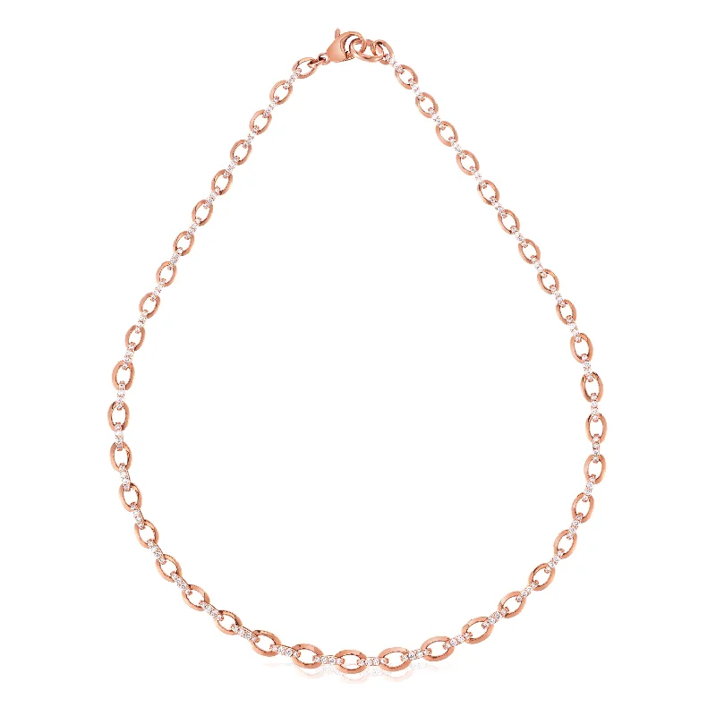 fine gold necklaces for women -Graduated Oval Link Necklace