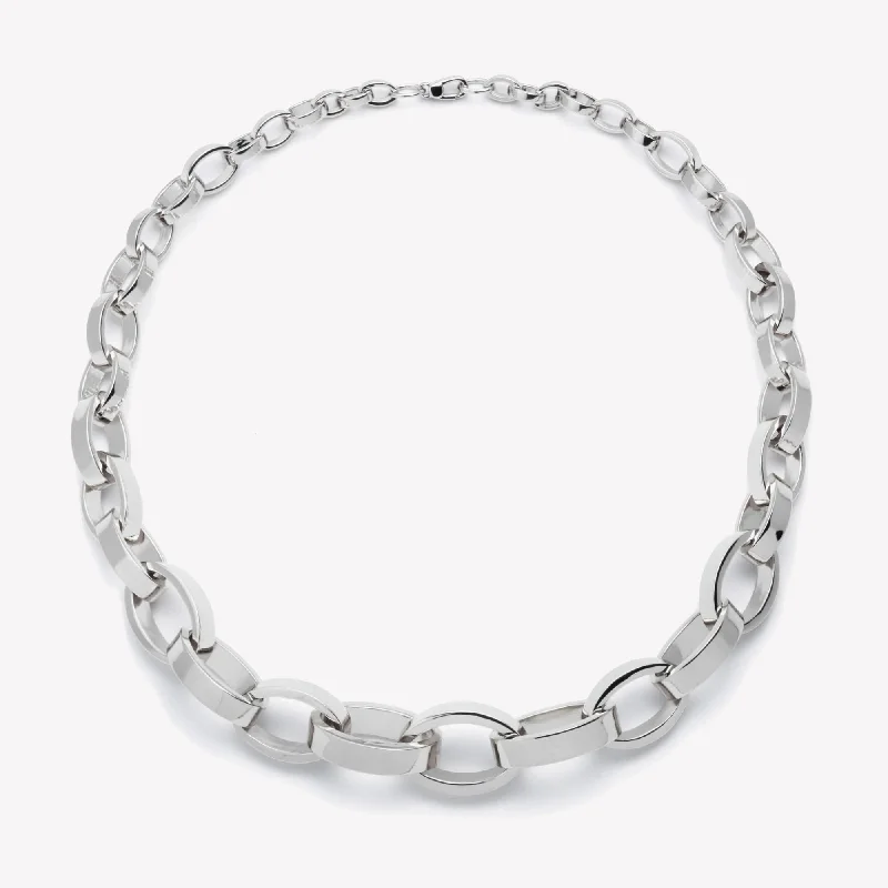 bridal necklaces for women -GRADUATED ELLIPSE LINK NECKLACE