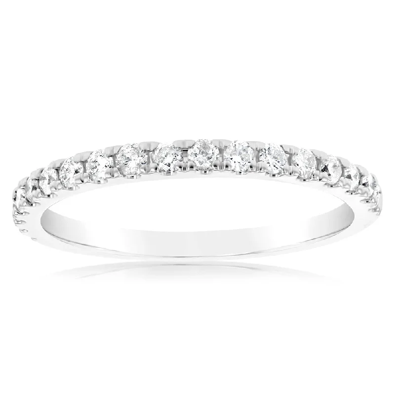 engagement rings with colored gemstones -1/3 Carat Diamond Eternity Ring in 10ct White Gold