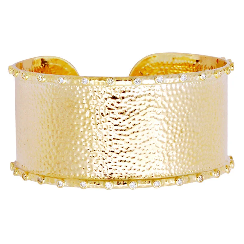 vintage-inspired bangles for women -Cuff Bangle-Diamond