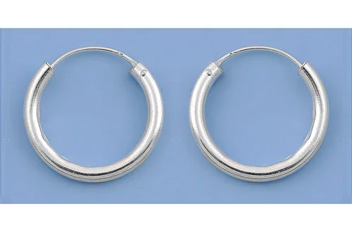 women’s bridal earrings -CH20-020 Smaller 20mm, 0.8 inch 925 Silver Continuous Hoop Earrings