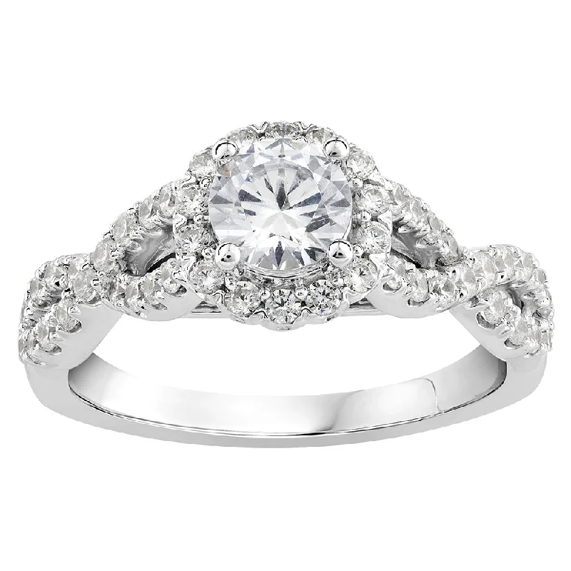 women’s large engagement rings with diamonds -Luminesce Lab Grown 10ct White Gold 1.30 Carat Diamond Ring SIZE N½