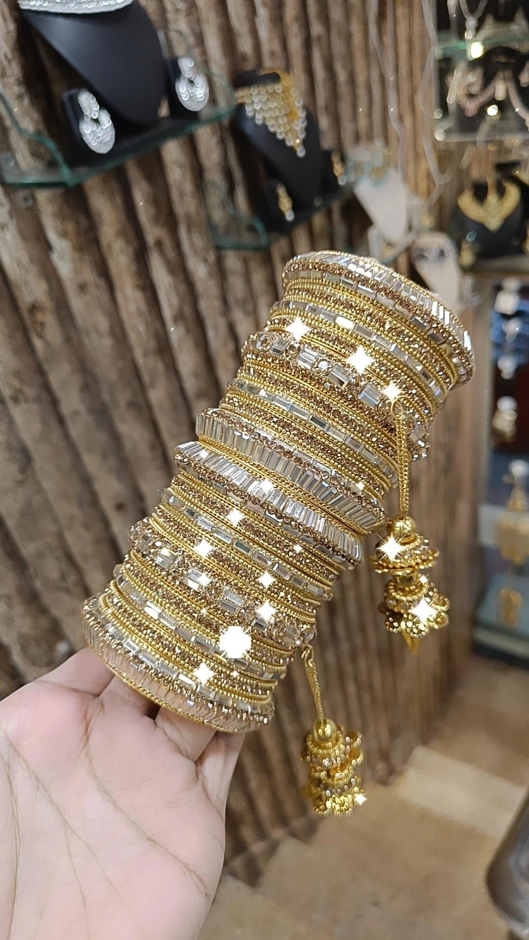 vintage bangles for women -Gold Plated Bollywood Bangles Pearl Kundan Set Indian Wedding Jewelry