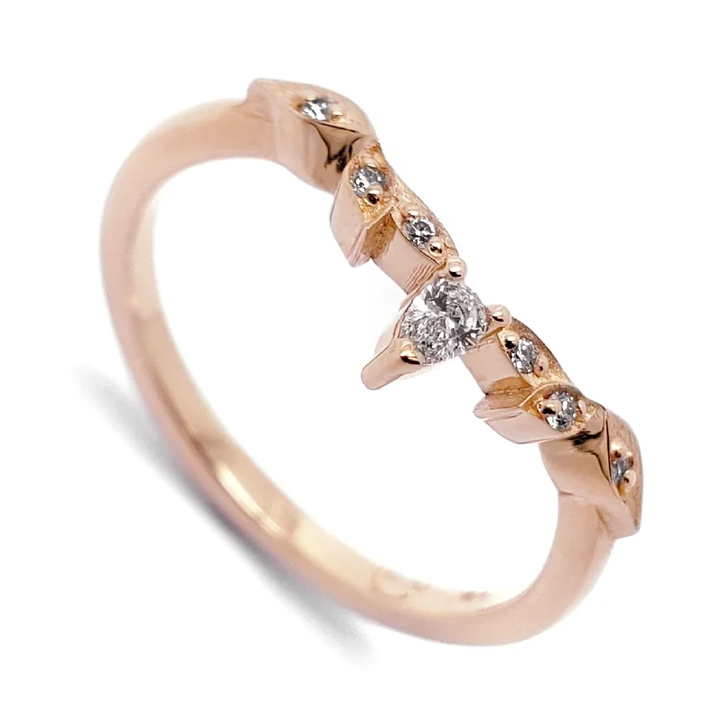 women’s adjustable rings -Pear Belle Rose