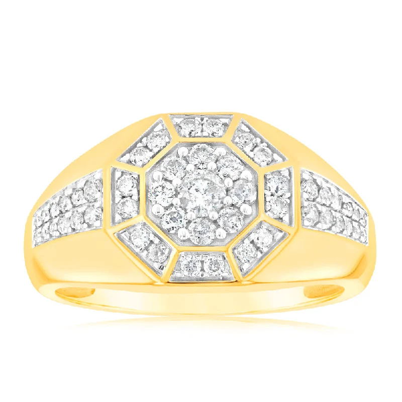 cushion cut engagement rings for women -3/4 Carat Diamond Ring in 9ct Yellow Gold