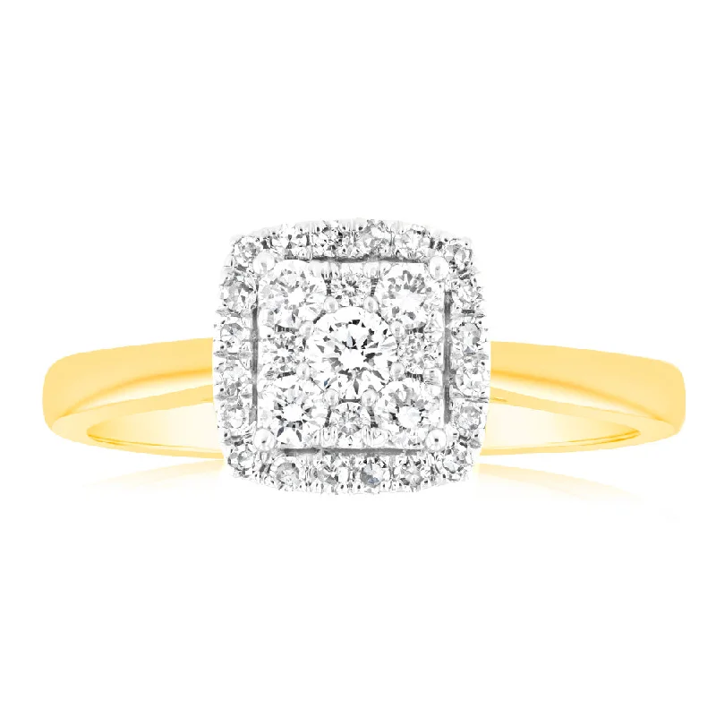 women’s engagement rings with sapphires -Luminesce Lab Grown 1/3 Carat Diamond Ring in 9ct Yellow Gold