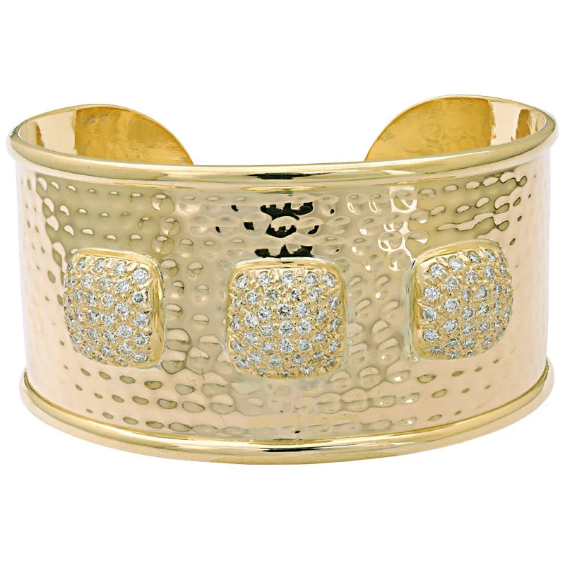 trendy charm bracelets for women -Cuff Bangle-Diamond