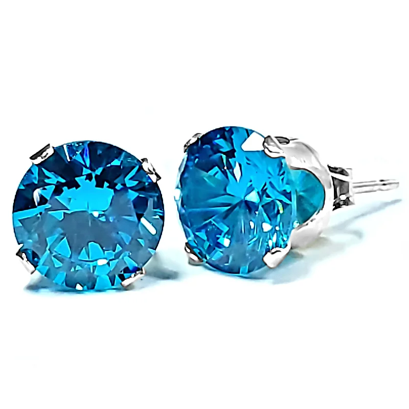 women’s clip-on earrings -1000 Jewels Brilliant Cut Simulated Zircon Ice CZ Sterling Silver Stud Earrings