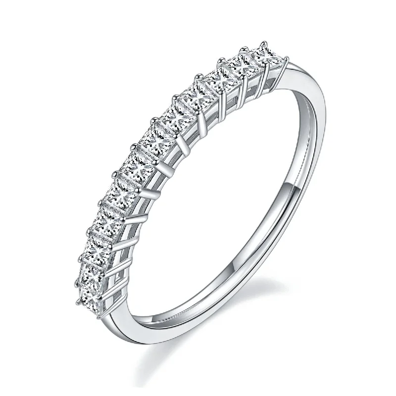 women’s eternity bands -1ct Princess Cut Diamond Half Eternity Wedding Band