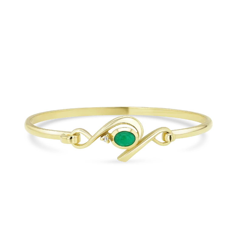 women’s bangles and bracelets -Waves Emerald Bangle