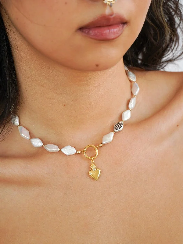 dainty necklaces for women -Sway Natural Pearl Necklace