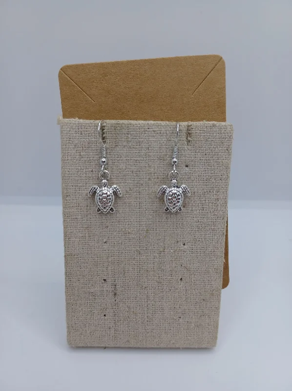 women’s multi-chain earrings -Silver Sea Turtle Earrings