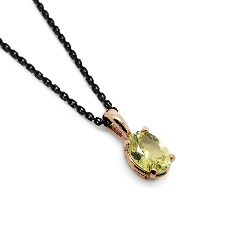 women’s rose gold engagement rings -Oval Green Tourmaline Pendant