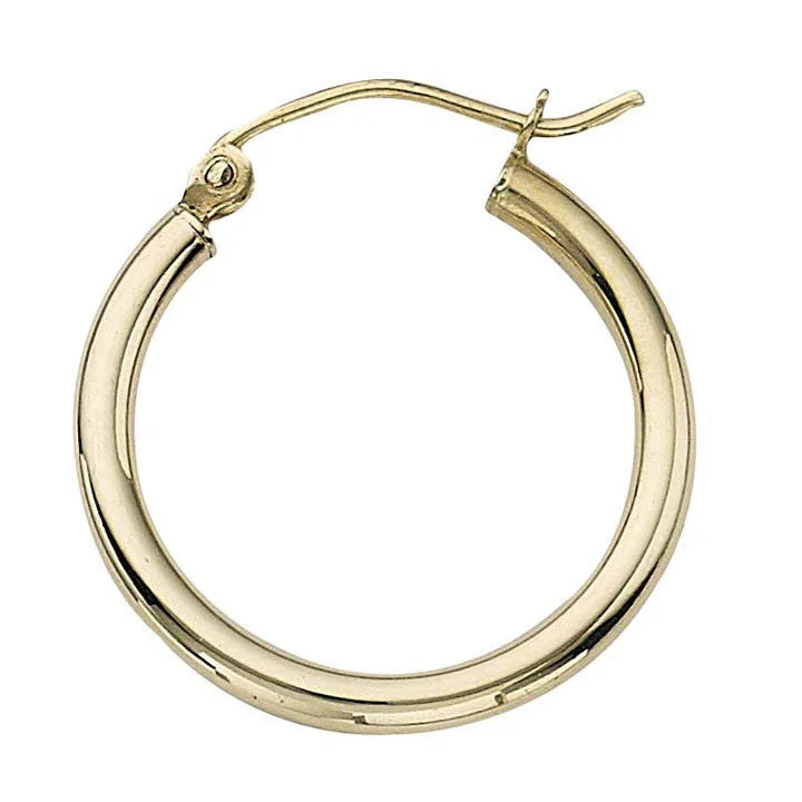 women’s adjustable earrings -20mm x 2mm Hoop Earrings 14K Yellow Gold