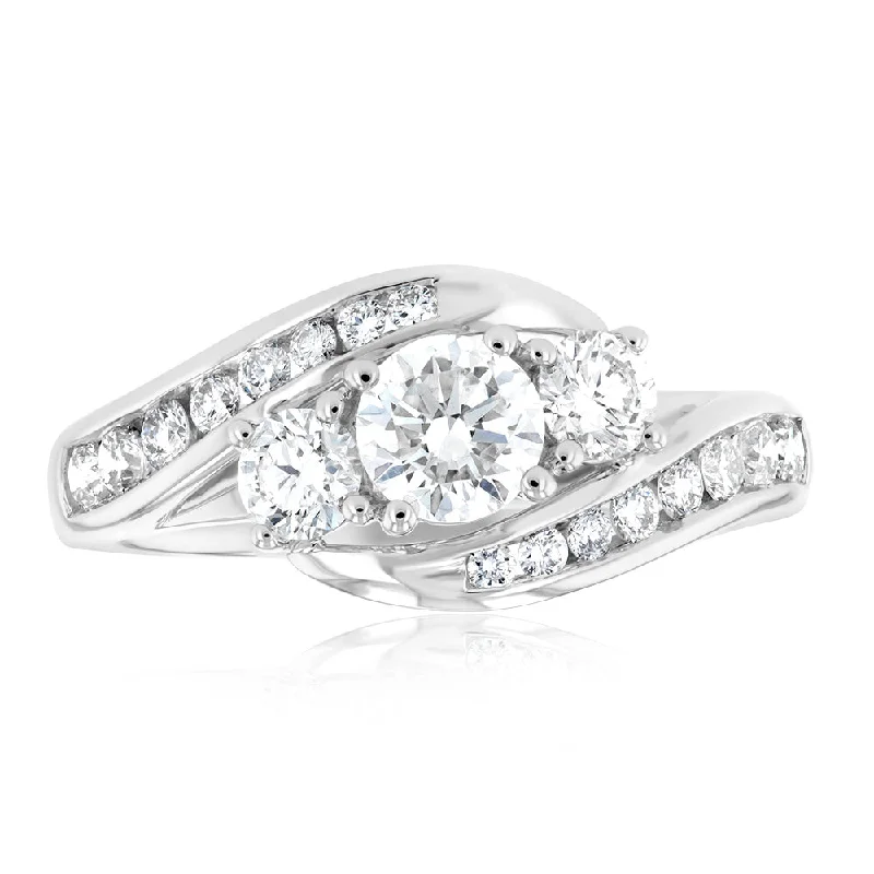 custom wedding bands and engagement rings -Luminesce Lab Grown 9ct White Gold 1 Carat Solitaire Fancy Diamond Ring